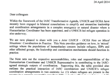 JOINT UNHCR  OCHA Note